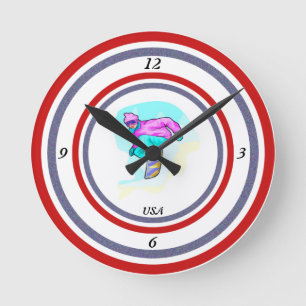 Luv to Snowboard - Round Clock