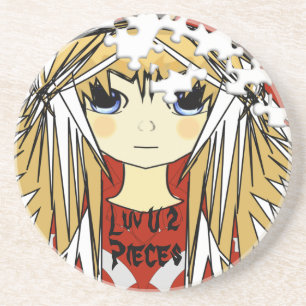 Luv U 2 Pieces Anime Girl Coasters