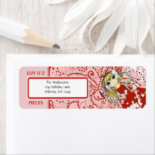 LUV U 2 Pieces Return Address Label