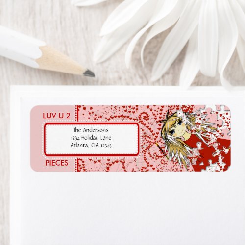 LUV U 2 Pieces  Return Address Label