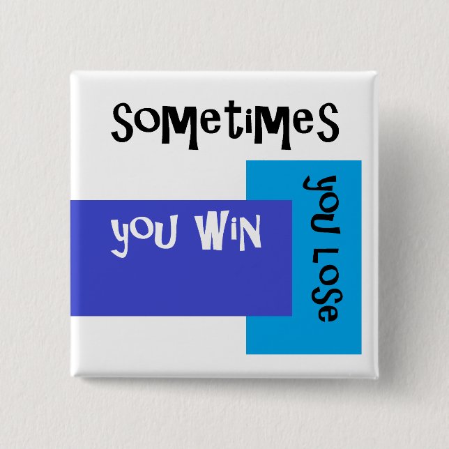 Luv U ❤️ Luv Me Square Badge Sometimes ... Button (Front)