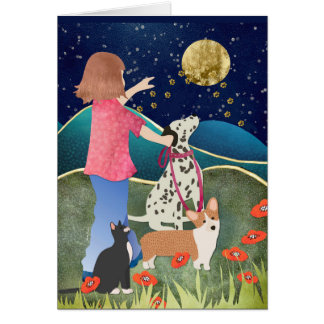 LUV U TO THE MOON AND BACK pet sympathy Cards