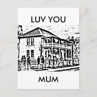 LUV YOU MUM POSTCARD