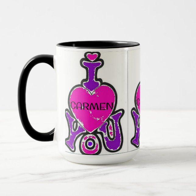 LUVMUG™ Carmen- LUVYBZ® Love Gifts Coffee Cup (Left)