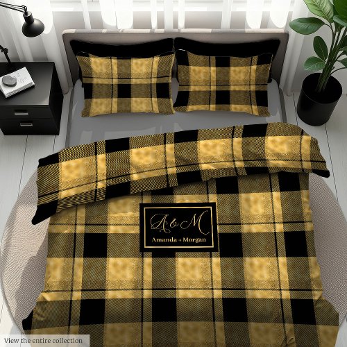 Lux 50th Birthday Gift Duvet Cover Black Gold