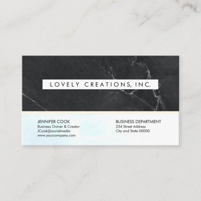 Lux | Black Marble Business Card (Front)
