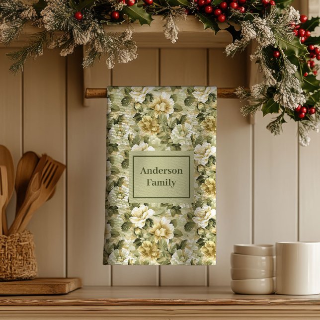 Lux Botanical Touch Personalized Greenery Towel  (Lux Botanical Touch Personalized Greenery Towel )