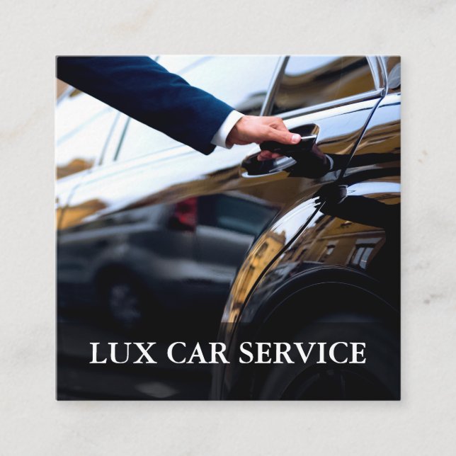 Lux Care Service Taxi Chauffeur  Driver Square Business Card (Front)