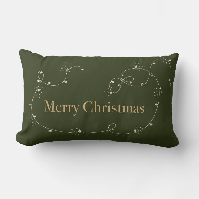 Lux Christmas Sleigh Ride Lights Lumbar Pillow (Front)