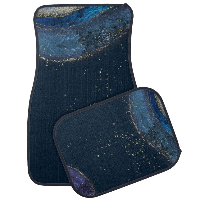 Lux Dark Blue Turquoise Purple Gold Car Floor Mat (Set)