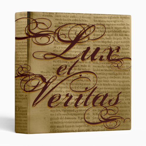 Lux et Veritas Light and Truth Latin Binder