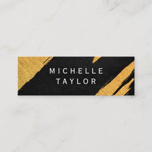 Lux Faux Gold Artistic Marks Leather Print Mini Business Card