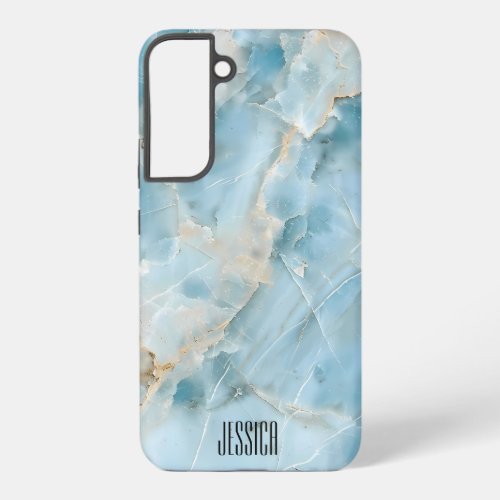 Lux Gemstone Light Blue Modern Aesthetic Chic Samsung Galaxy S22 Case