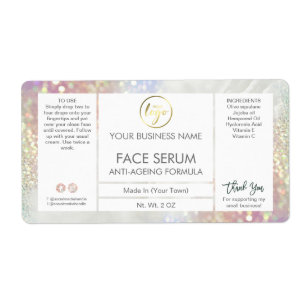 Lux Glitter Pastel Hair Face Serum Label