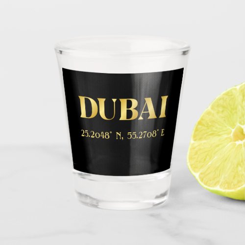 Lux Gold Dubai Latitude  Longitude Shot Glass