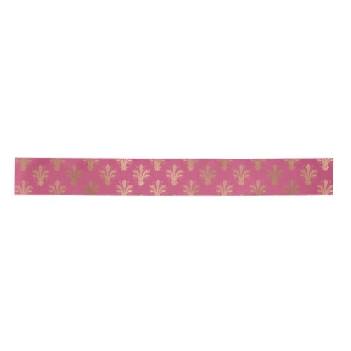 Lux Gold Fleur de Lis and Raspberry Sorbet  Satin Ribbon