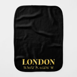 Lux Gold London Latitude & Longitude Baby Burp Cloth