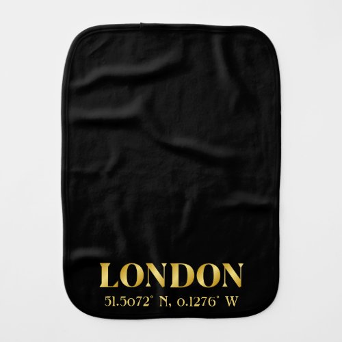 Lux Gold London Latitude  Longitude   Baby Burp Cloth