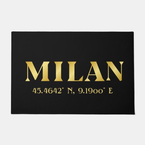 Lux Gold Milan Latitude  Longitude Black  Doormat