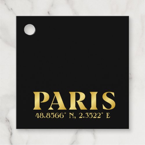 Lux Gold Paris Coordinates Favor Tags