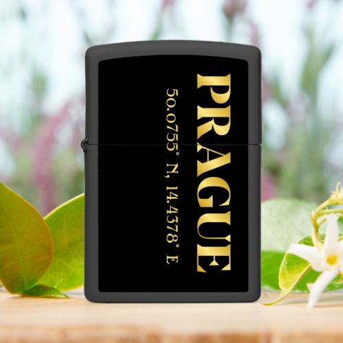 Lux Gold Prague Latitude  Longitude  Zippo Lighter