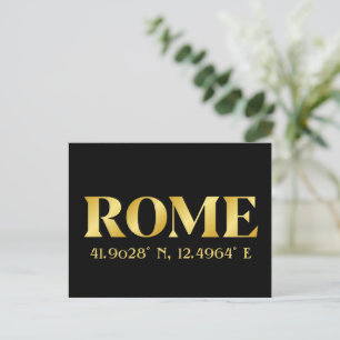 Lux Gold Rome Latitude & Longitude Postcard
