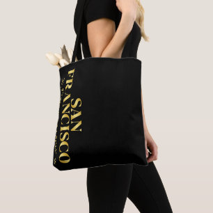 Lux Gold San Francisco Latitude & Longitude Tote Bag