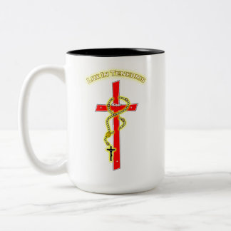 Lux in Tenebris - Rosary 02 Two-Tone Coffee Mug
