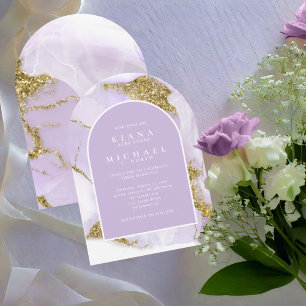 Lux Ink Lavender Abstract Arch ID990 Invitation