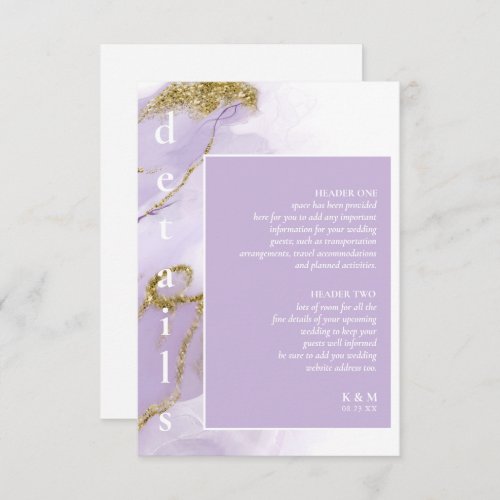 Lux Ink Lavender Abstract Details ID990 Enclosure Card