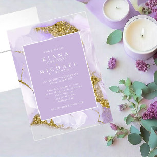 Lux Ink Lavender Abstract ID990 Acrylic Invitations