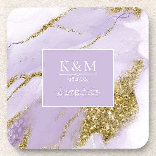 Lux Ink Lavender Abstract ID990 Beverage Coaster