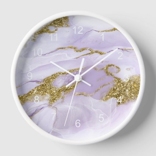 Lux Ink Lavender Abstract ID990 Clock
