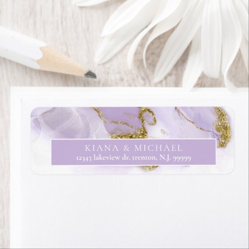 Lux Ink Lavender Abstract ID990 Label