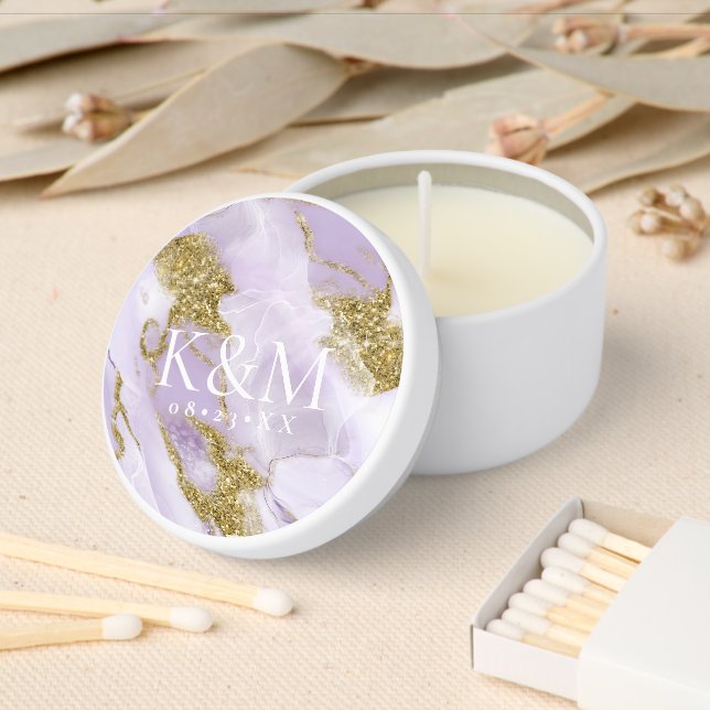Lux Ink Lavender Abstract ID990 Mini Candle Favors (Insitu)