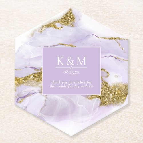 Lux Ink Lavender Abstract ID990 Paper Coaster