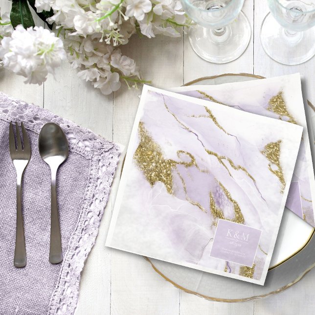 Lux Ink Lavender Abstract ID990 Paper Dinner Napkins (Creator Uploaded)