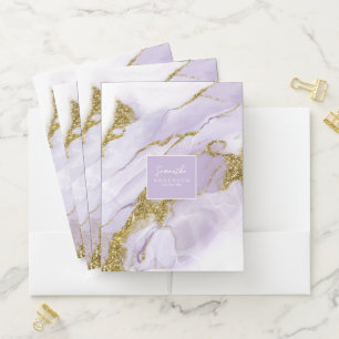 Lux Ink Lavender Abstract ID990 Pocket Folder