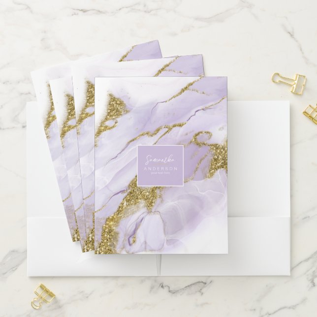 Lux Ink Lavender Abstract ID990 Pocket Folder (In Situ)