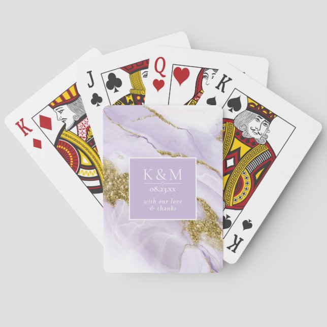 Lux Ink Lavender Abstract ID990 Poker Cards (Back)