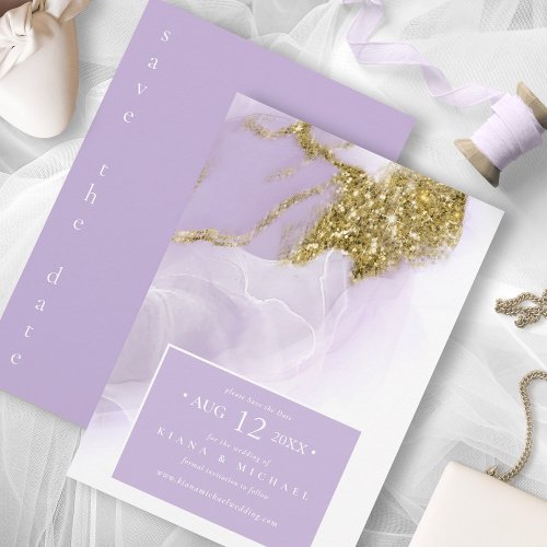 Lux Ink Lavender Abstract ID990 Save The Date