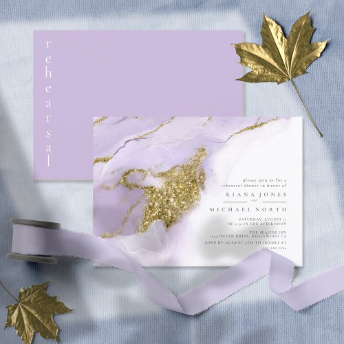 Lux Ink Lavender Abstract Rehearsal Dinner ID990