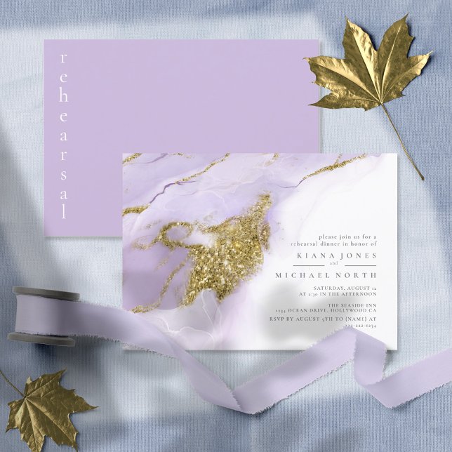 Lux Ink Lavender Abstract Rehearsal Dinner ID990 (Creator Uploaded)