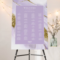Lux Ink Lavender Abstract Seating Chart ID990