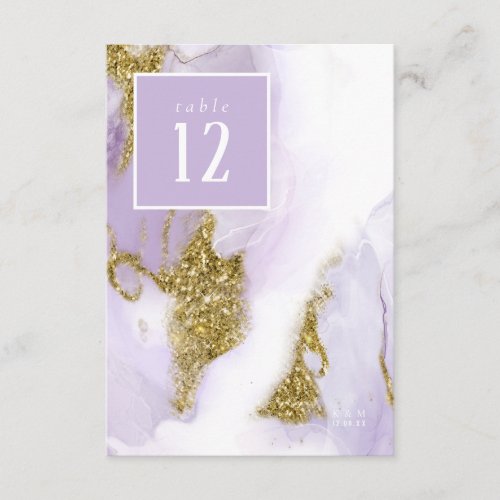 Lux Ink Lavender Abstract Table Number ID990