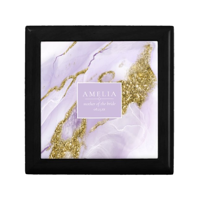 Lux Ink Lavender Abstract Wedding Party ID990 Gift Box (Front)