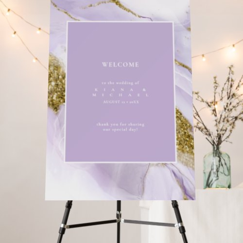 Lux Ink Lavender Abstract Welcome ID990 Foam Board