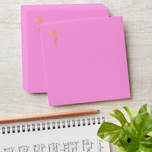 Lux Jeweled Gold Pink Blue Hindu Wedding Ganesh Envelope (Stacked)