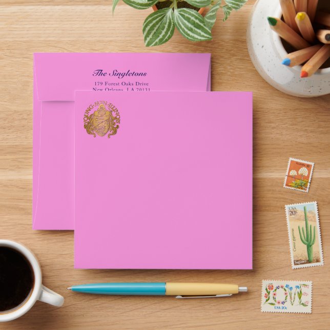 Lux Jeweled Hindu Wedding Your Logo Custom Envelope (Desk)