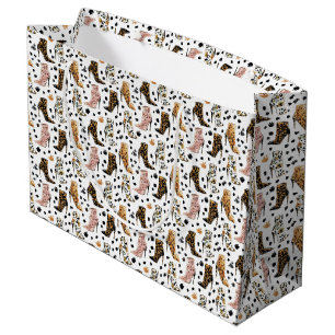 Lux Leopard Print High Heel Boots Fashion Pattern Large Gift Bag
